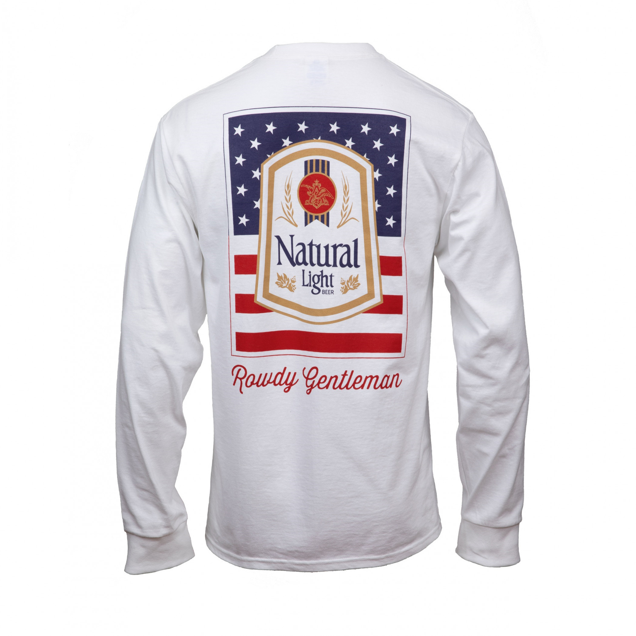 Natural Light Americana Front and Back Print Long Sleeve Shirt